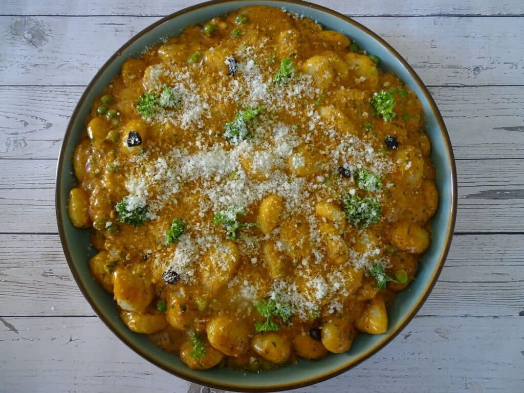 black garlic Nduja Gnocchi