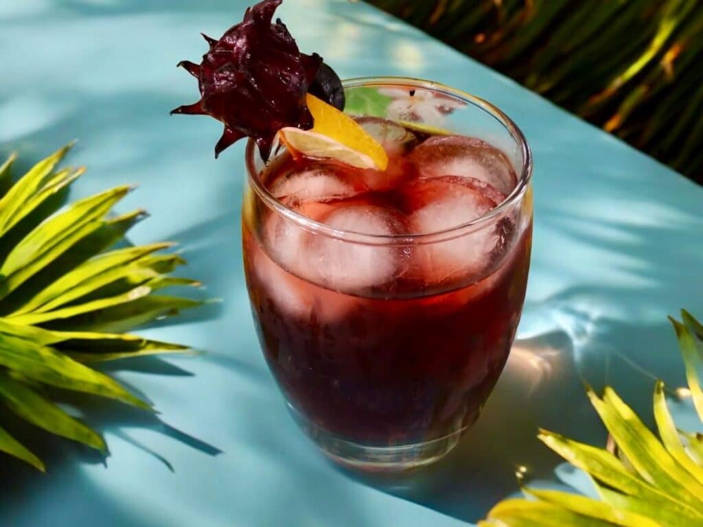 black garlic hibiscus cocktail