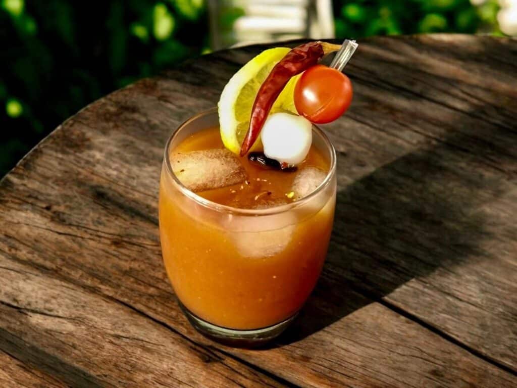 black garlic bloody Mary