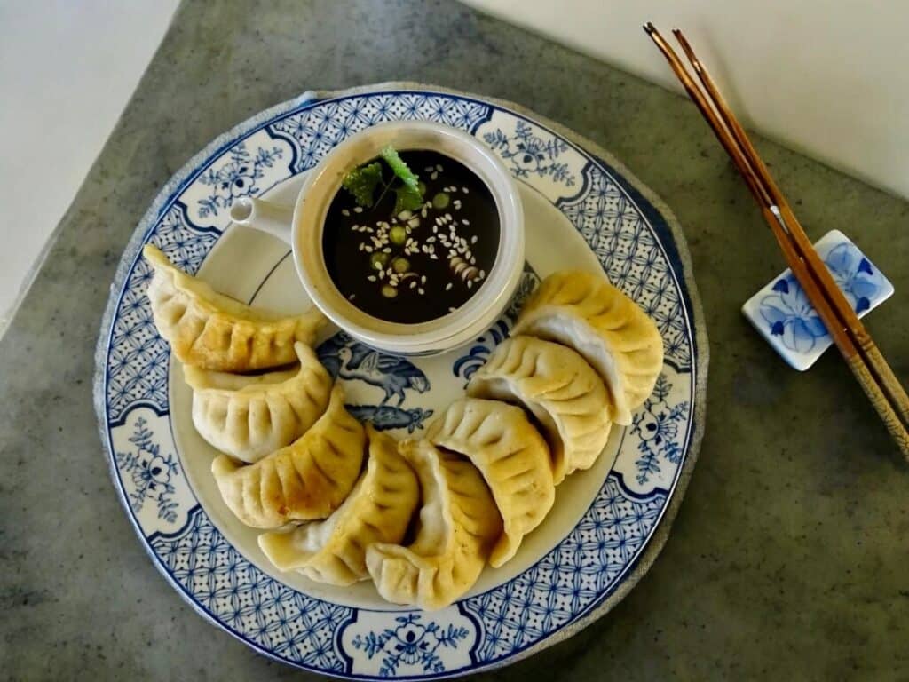 black garlic gyoza