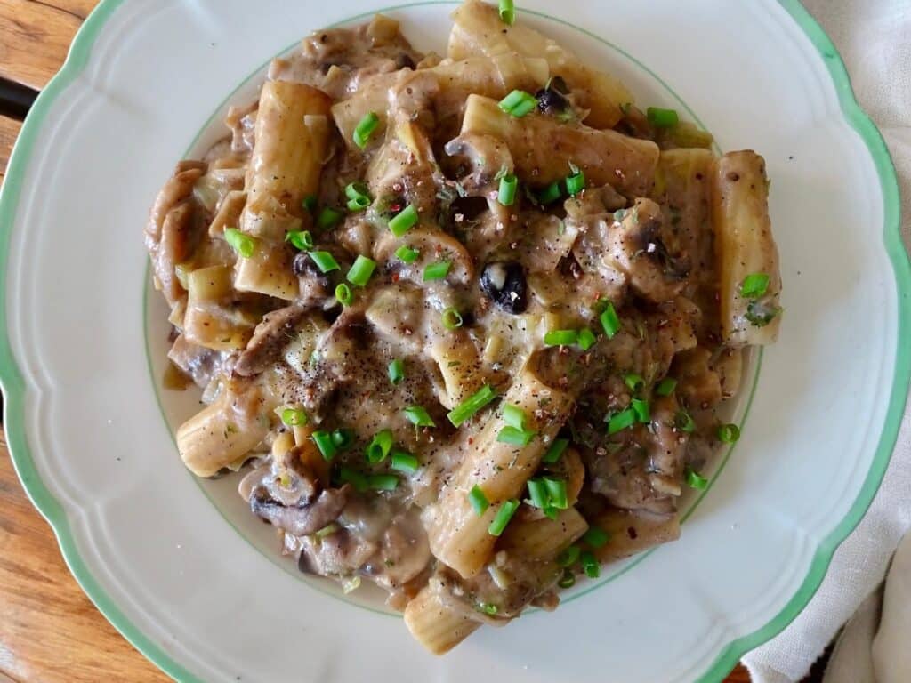black garlic rigatoni bake