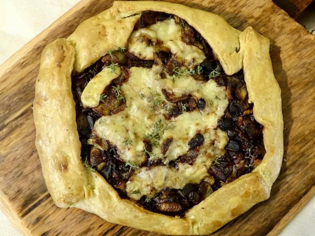 black garlic shallot galette