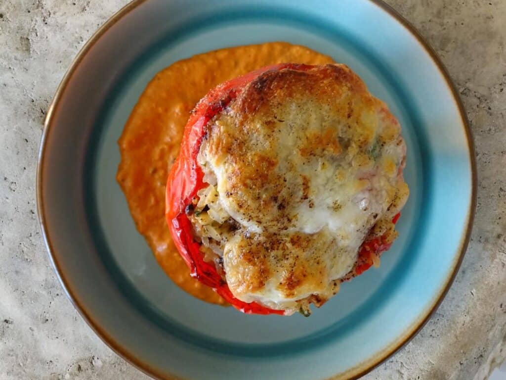 black garlic stuffed peppers