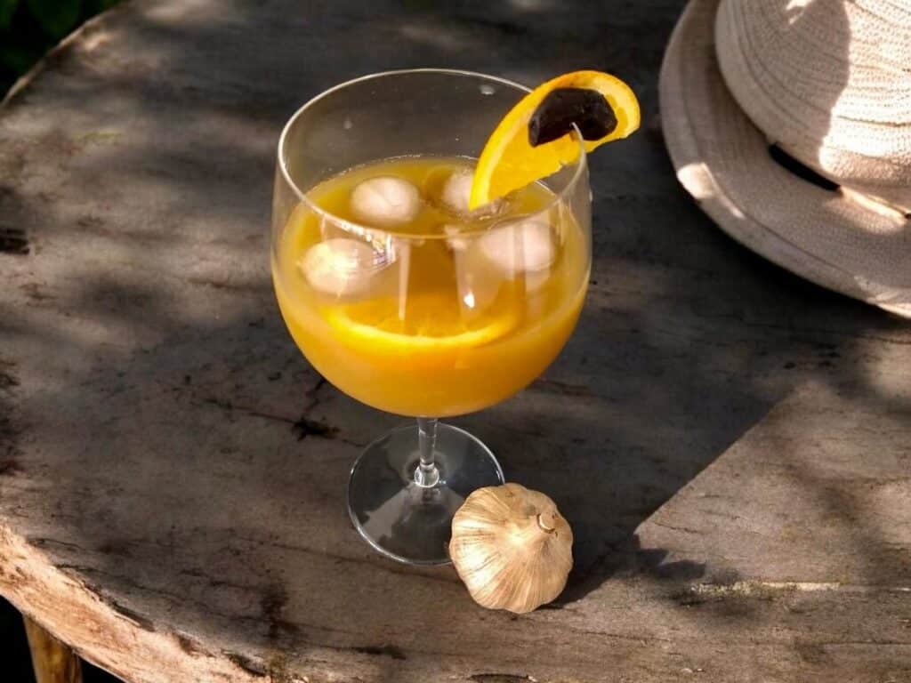 Black Garlic Vodka and orange